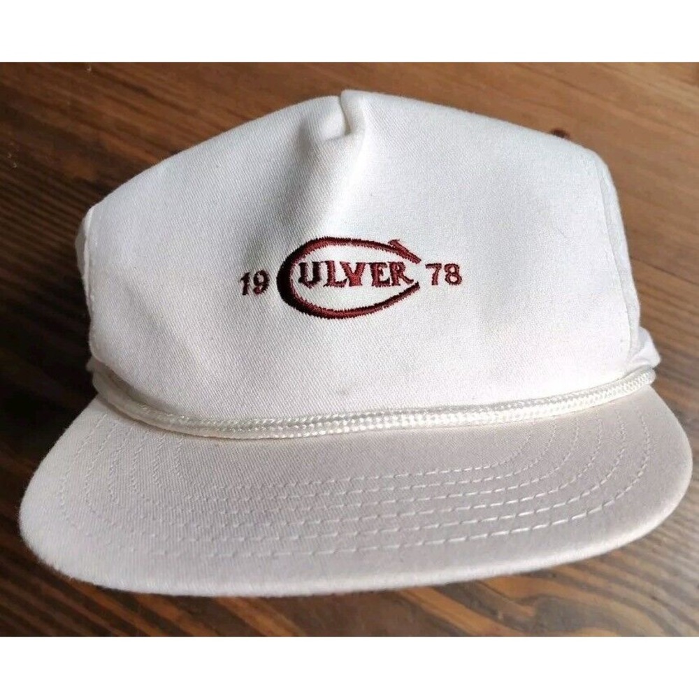 Vintage Culver Military Academy Fully Adjustable Hat/Cap White‎ 1978 Made In USA